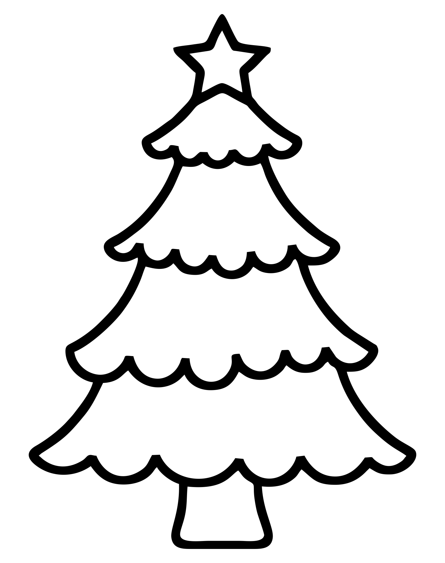 Free Christmas Tree Outline To Print And Decorate