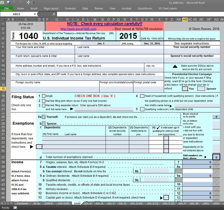 Glenn Reeves Tax Spreadsheet