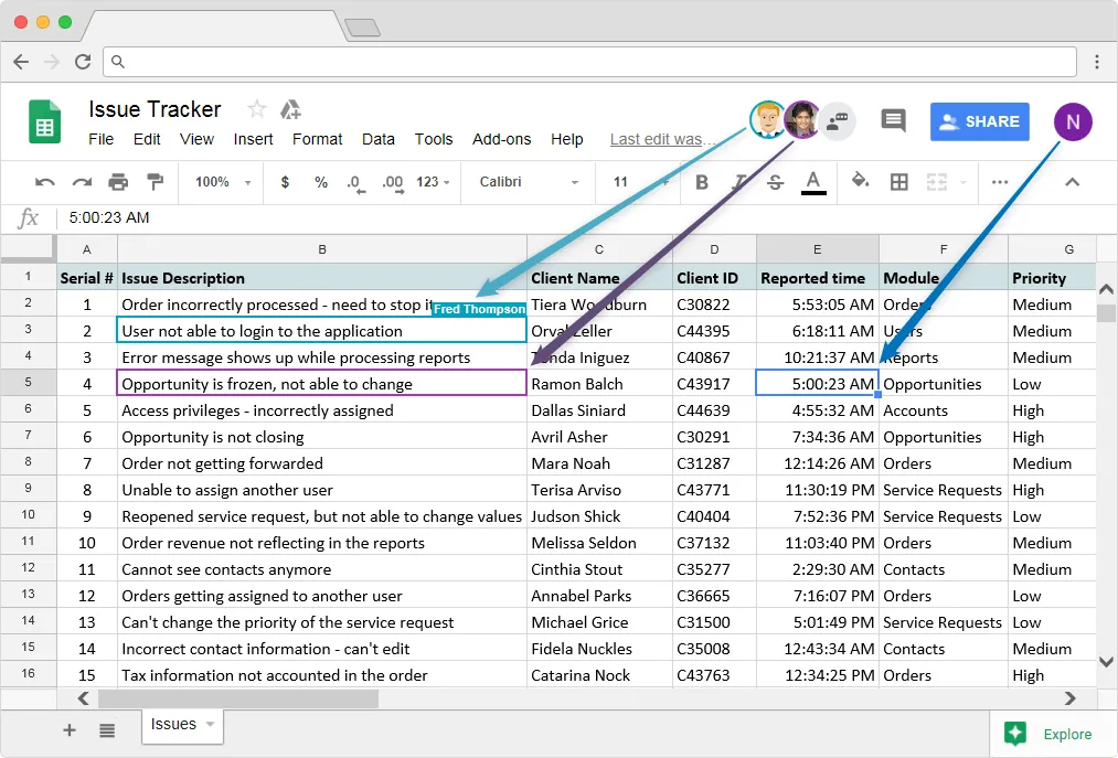 Google Sheets Collaboration