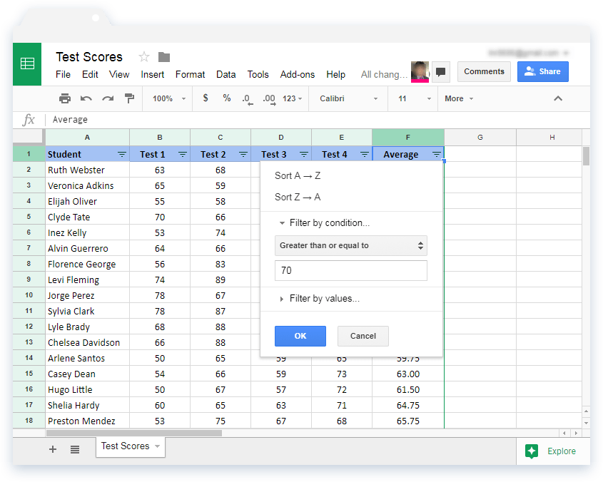 Google Sheets Filter Tool