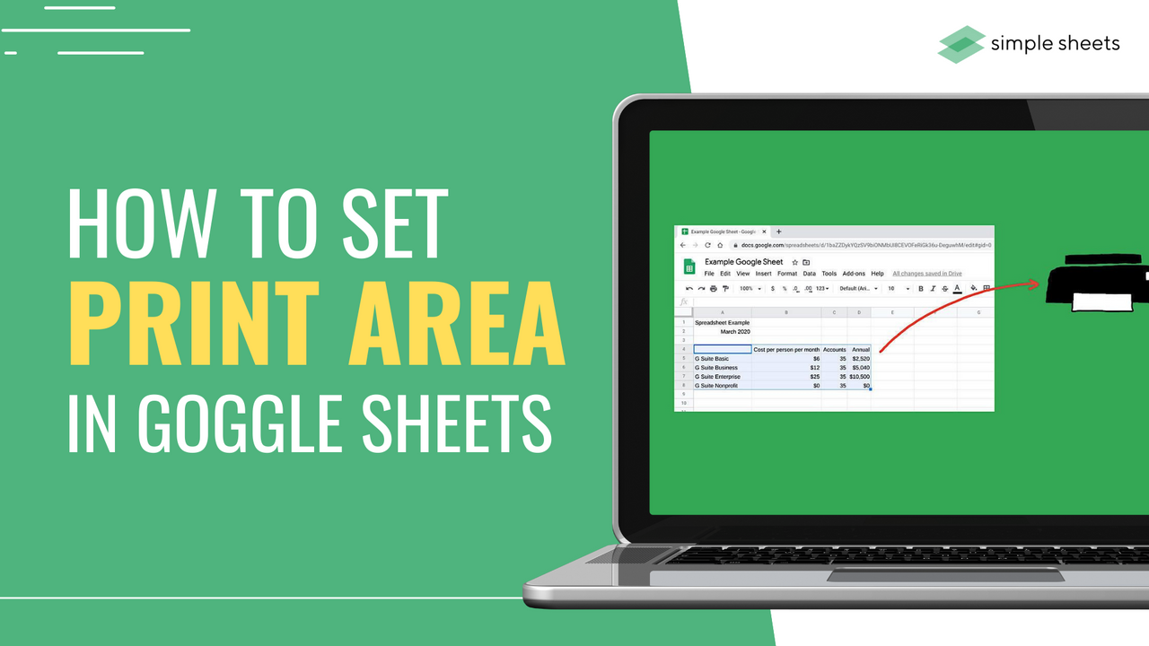 Google Sheets Print Area Feature