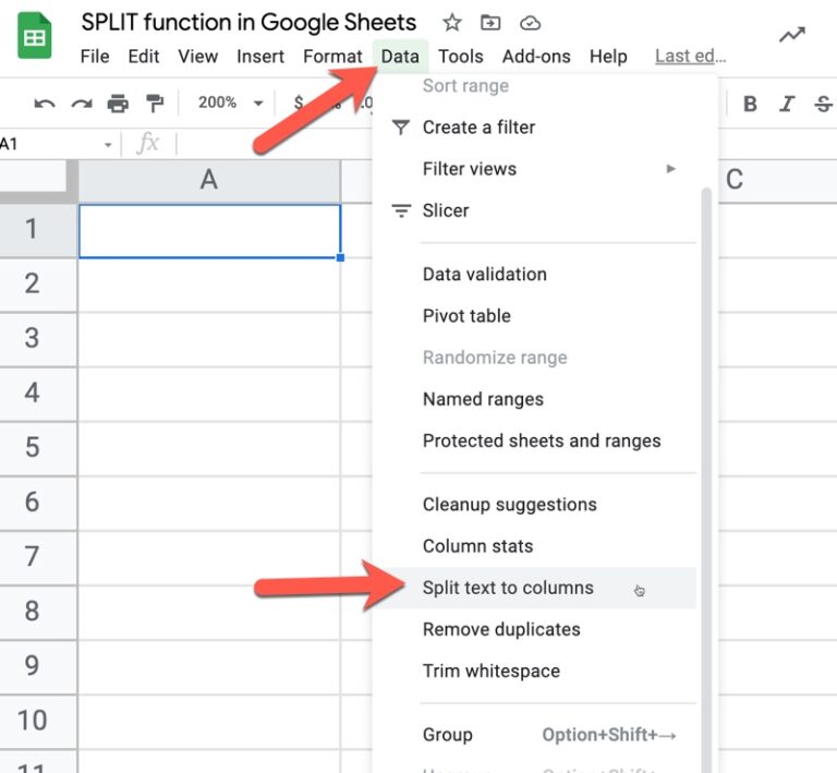 Google Sheets split functions examples