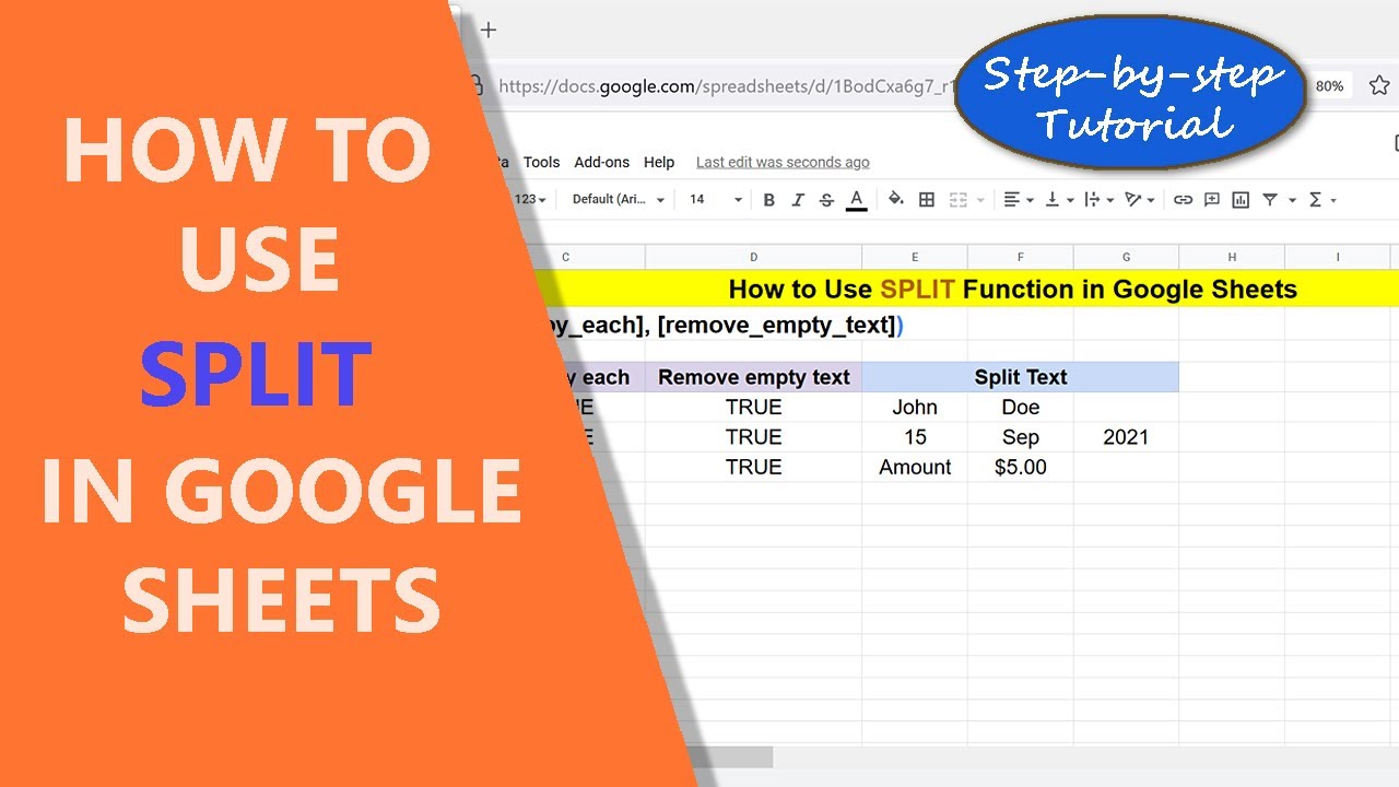 Google Sheets split functions tutorial