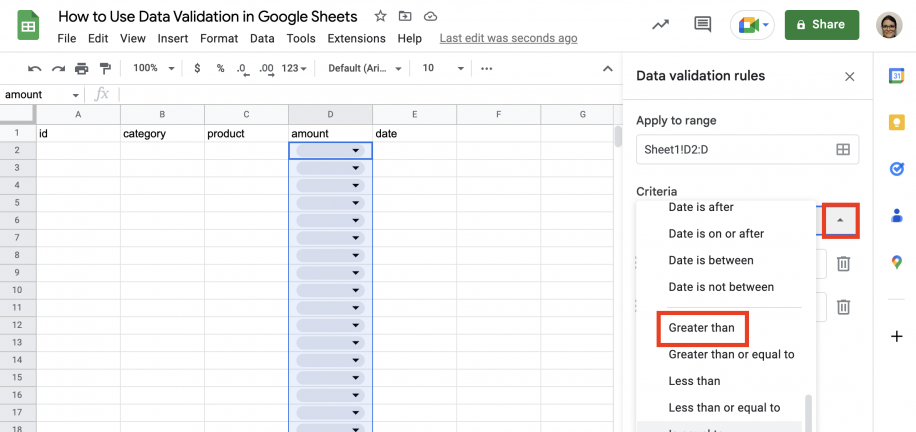 Data Validation Example 2