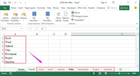 How to Create Sheets from a List in Excel