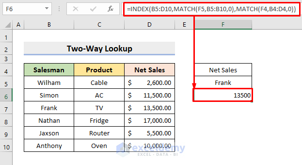 Index-Match Formula