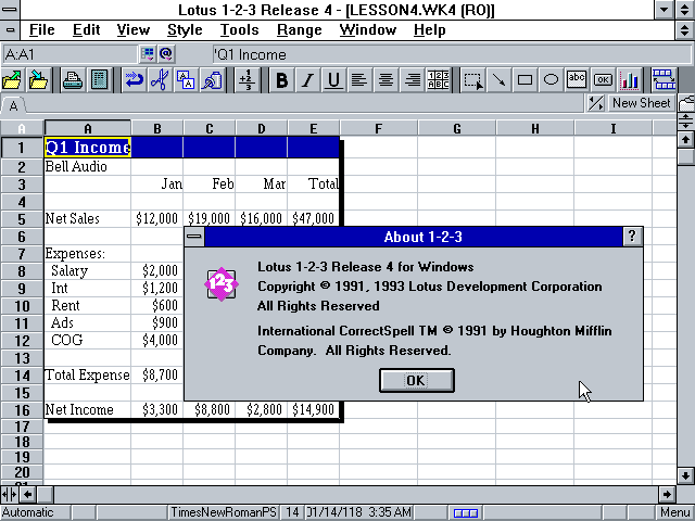 Lotus 1-2-3 File Converted to Excel