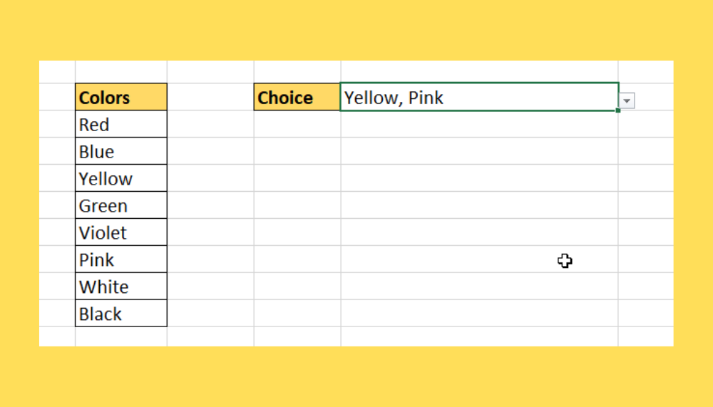 Example 1: Survey form with multi-select drop-down list