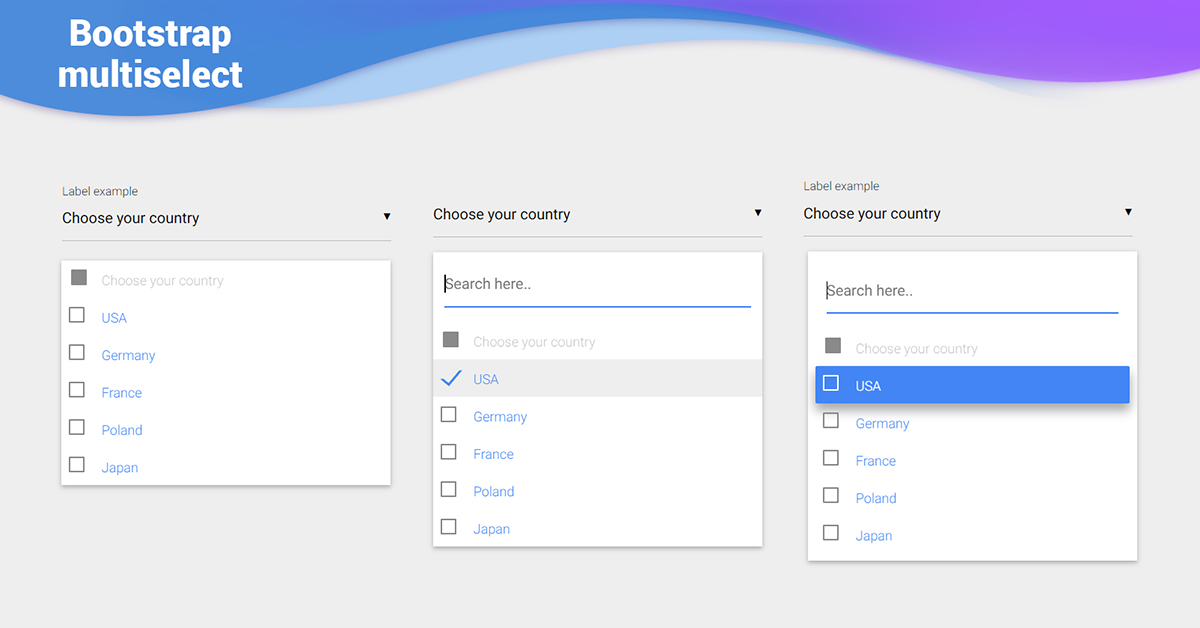 Example 2: Data entry form with multi-select drop-down list