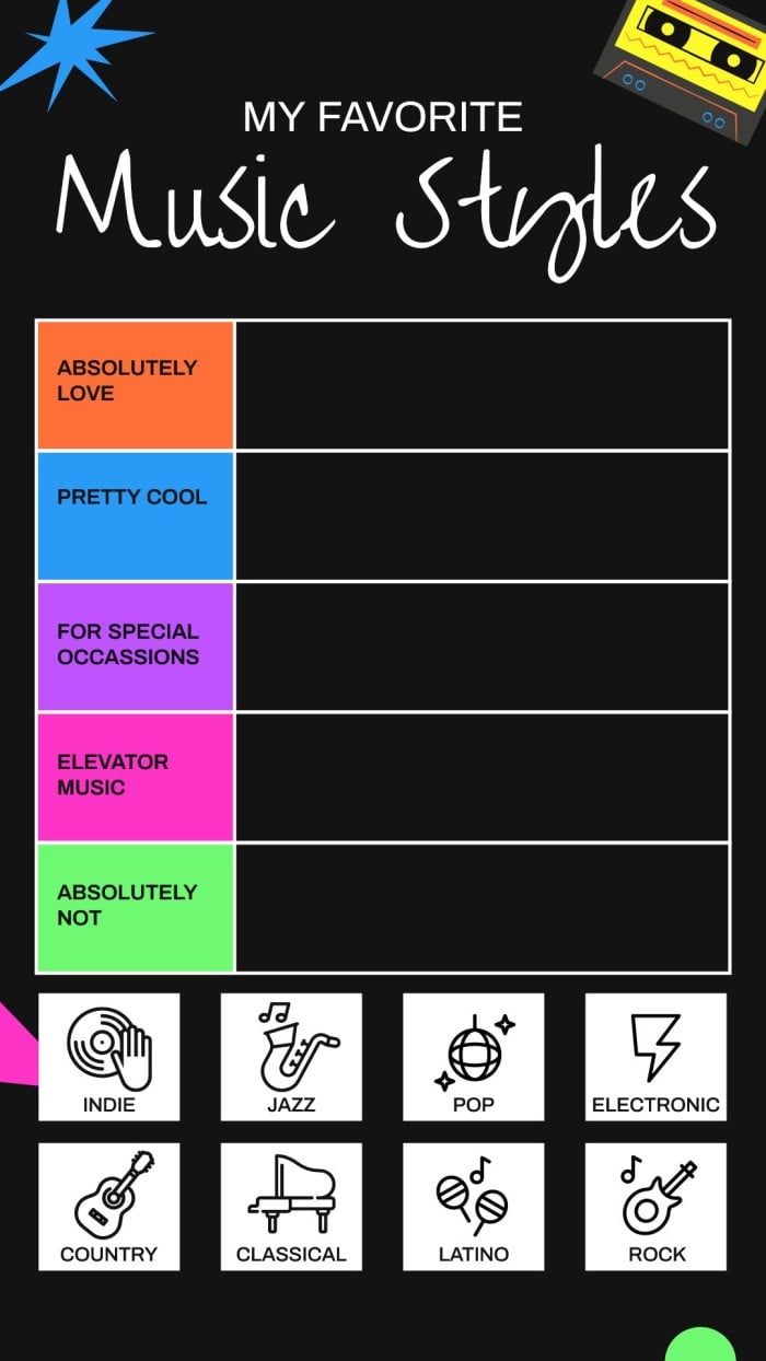 Music Tier List Template