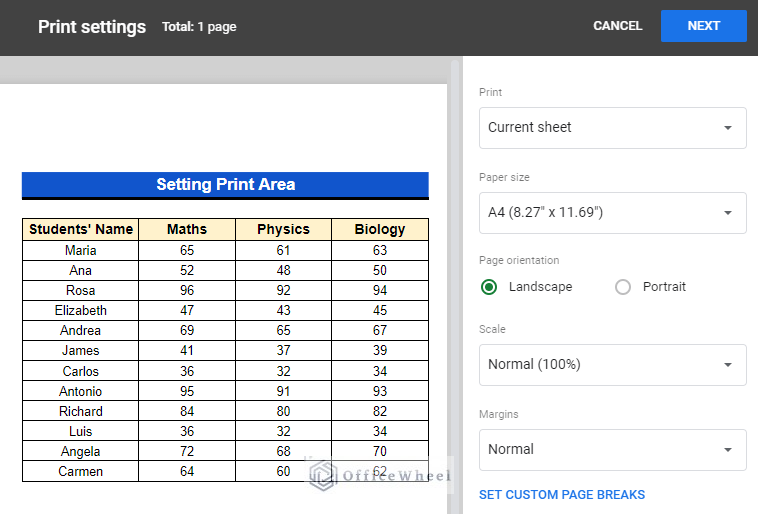 Print Preview In Google Sheets