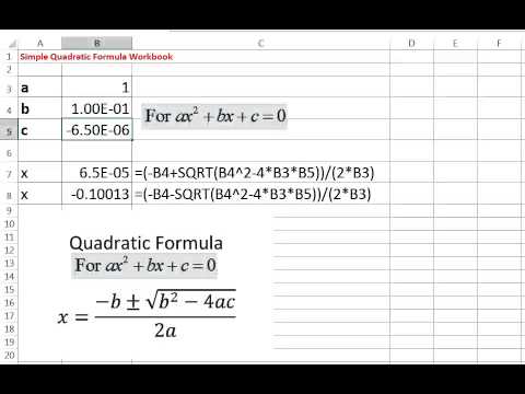 Quadratic Formula In Excel Made Easy