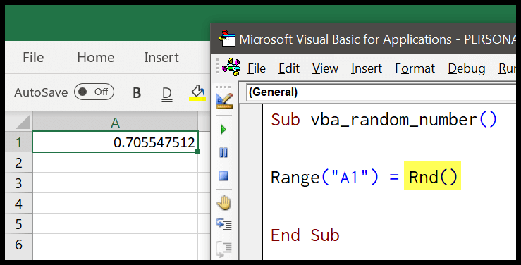 Random Number Generation VBA