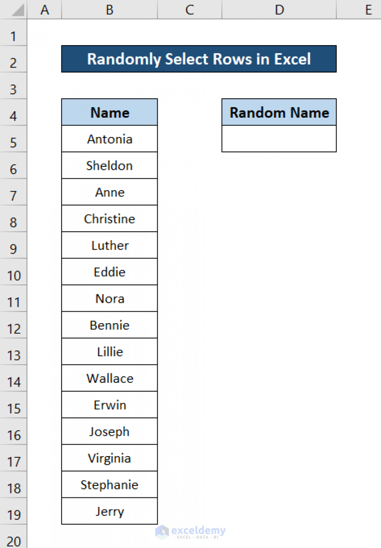 Random Row Selection in Excel