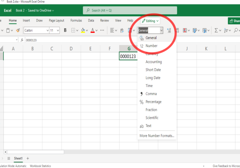 Remove leading zeros in Excel using formatting options