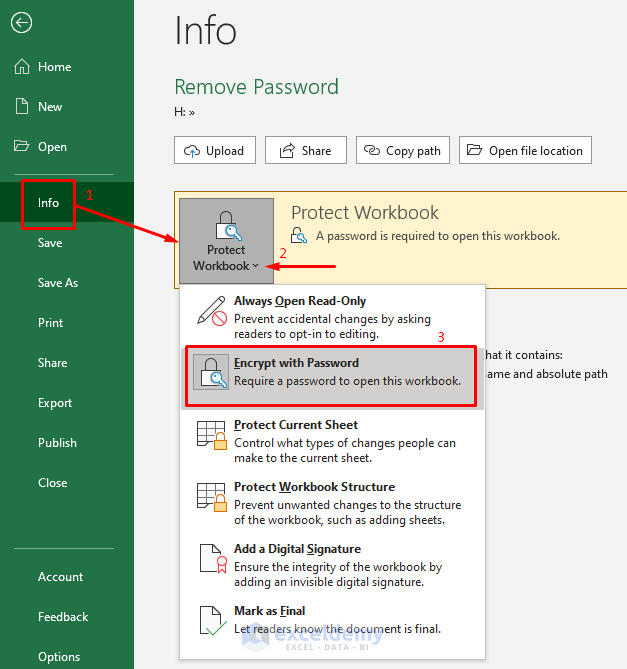 Remove Password Protection in Excel