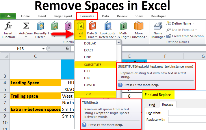 Removing Spaces in Excel Cells