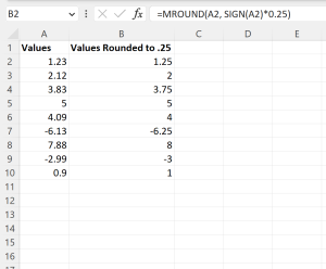 Round Numbers To Nearest 0.25 In Excel: 5 Easy Ways