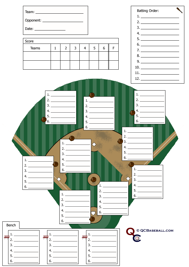 Softball Lineup Template with Game Schedule