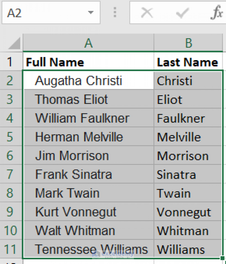 Sort Excel Data By Surname In Seconds