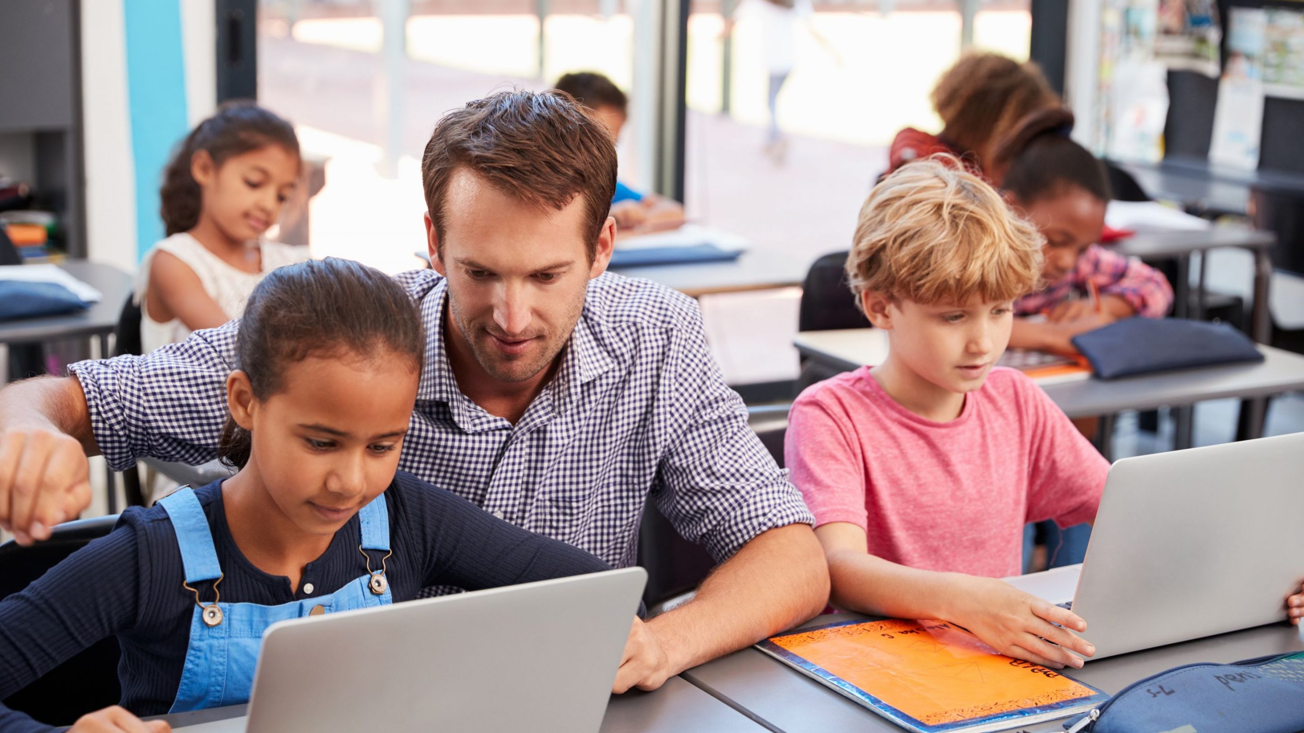 Student Using Laptop and Headphones Color by Number Device