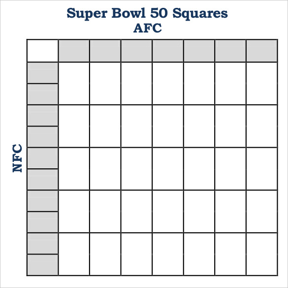 Super Bowl Squares Grid Template