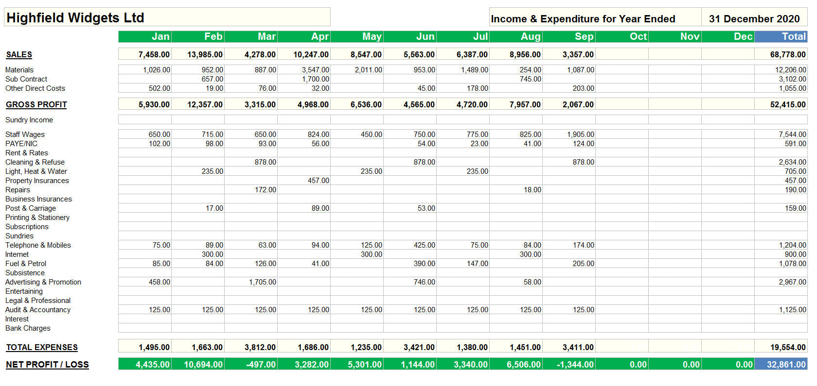 Tax Spreadsheet Example 1