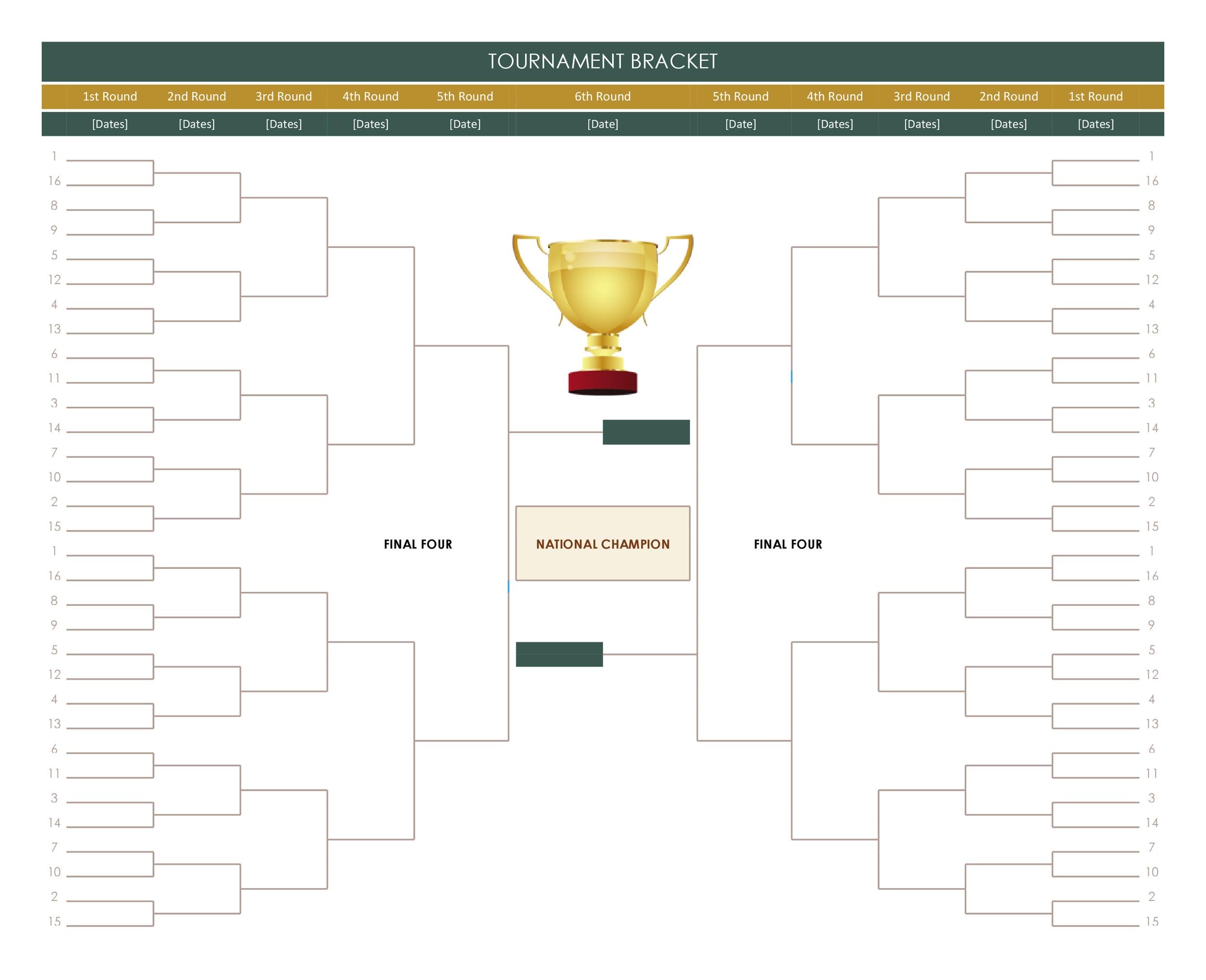 Tournament Bracket Template Excel 3