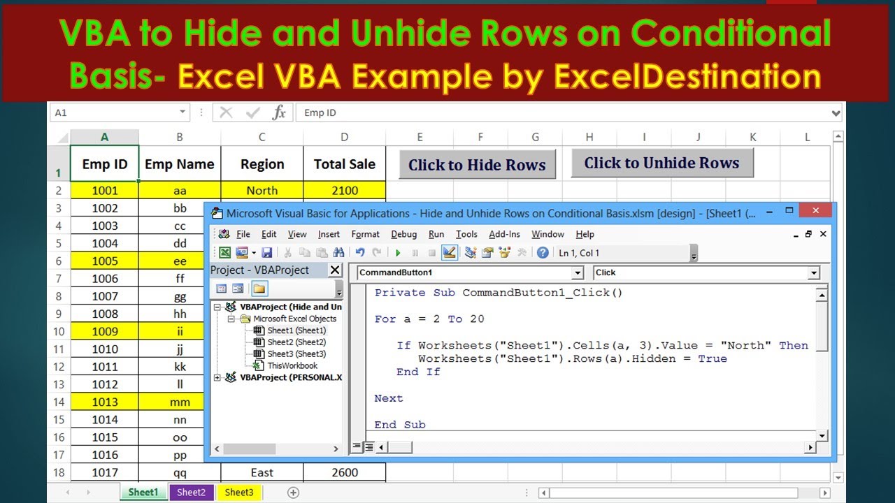 Unhide Rows Using VBA Macro