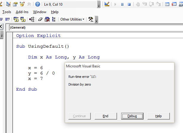 VBA Error Handling Techniques