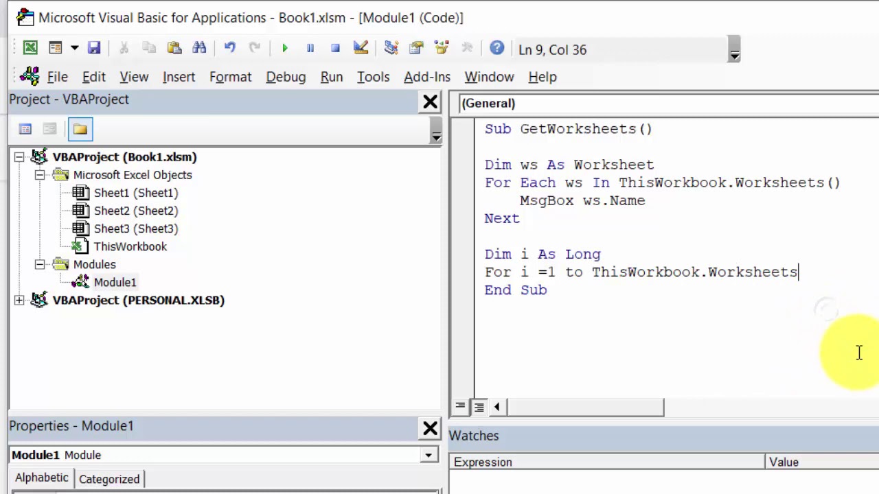 VBA Loop Through Worksheets Excel