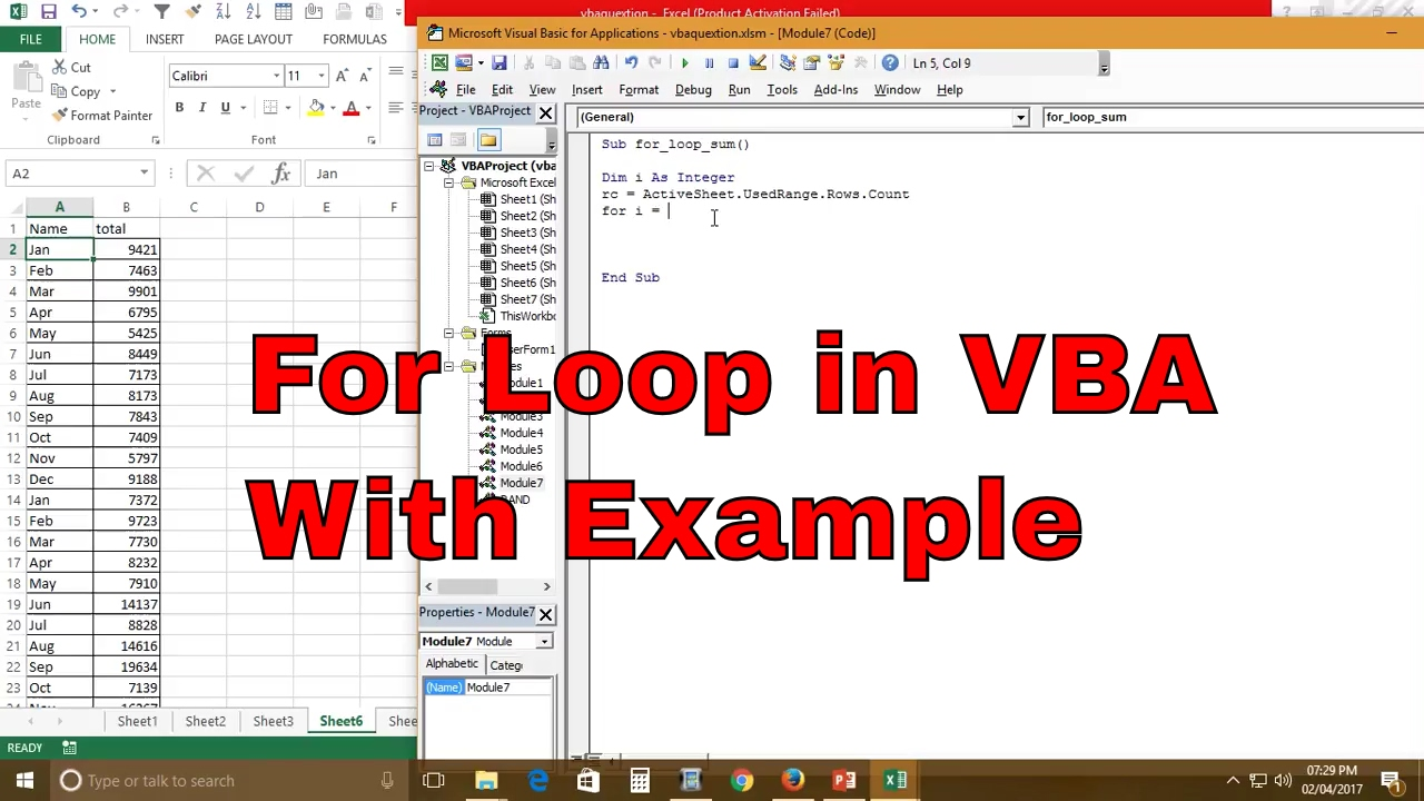 VBA Worksheet Object Loop