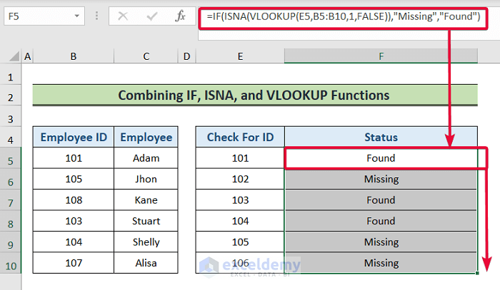 Finding Missing Values in Excel