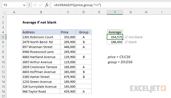 Excel if not blank calculation