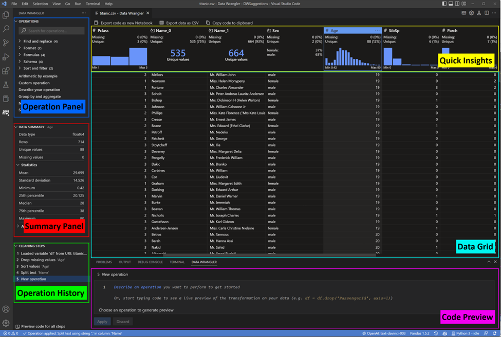 Data Wrangler Add-in