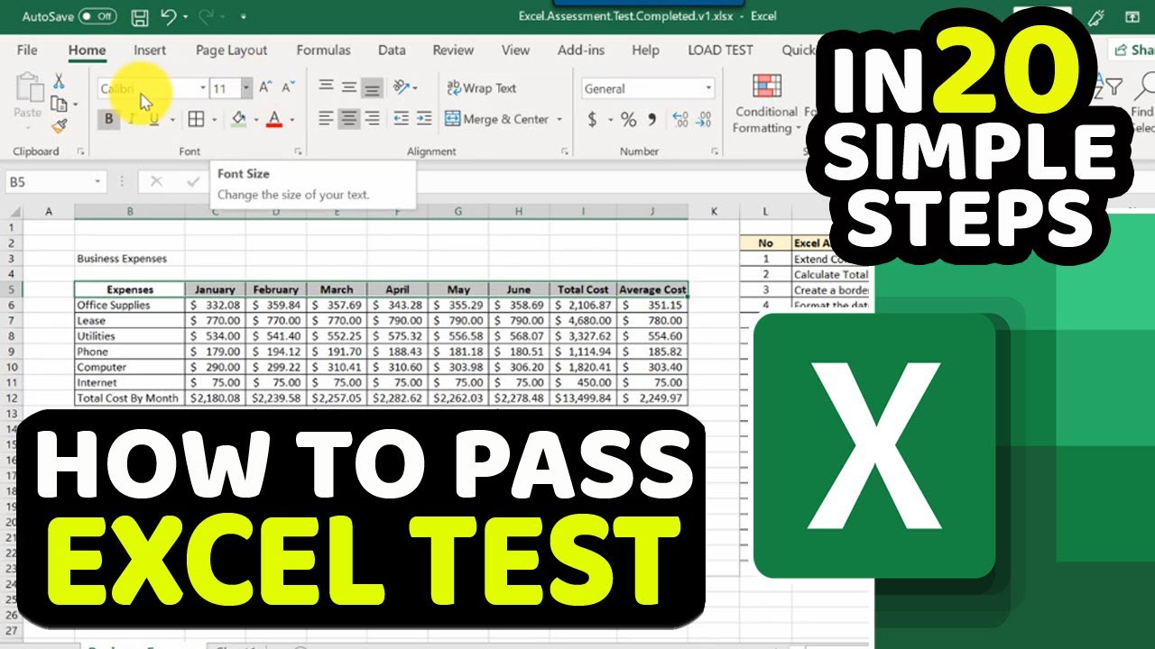 Excel Skills for Test Advance