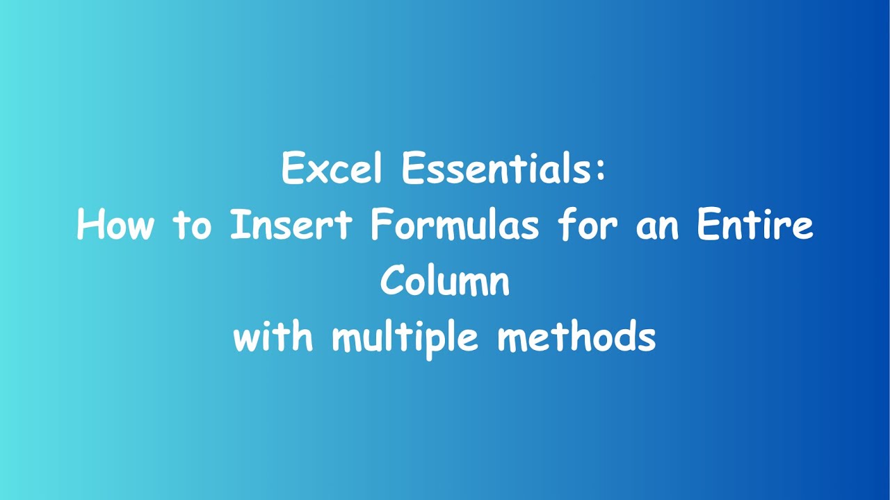 Excel formula tips