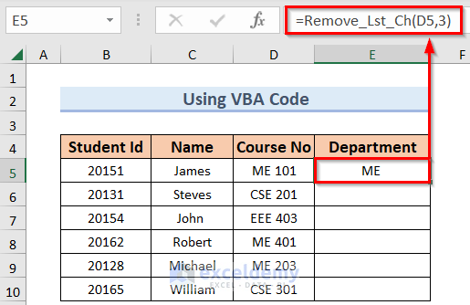 Different methods to remove last N characters in Excel