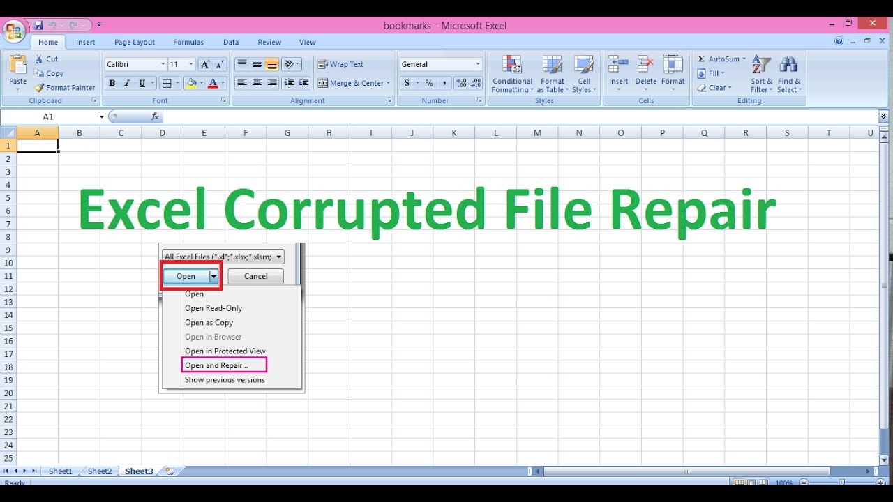 Excel File Corruption Fix